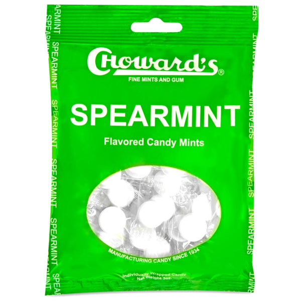 Choward's Mints Spearmint 3oz - 12 Pack -Old Fashioned Candy from the 1930s