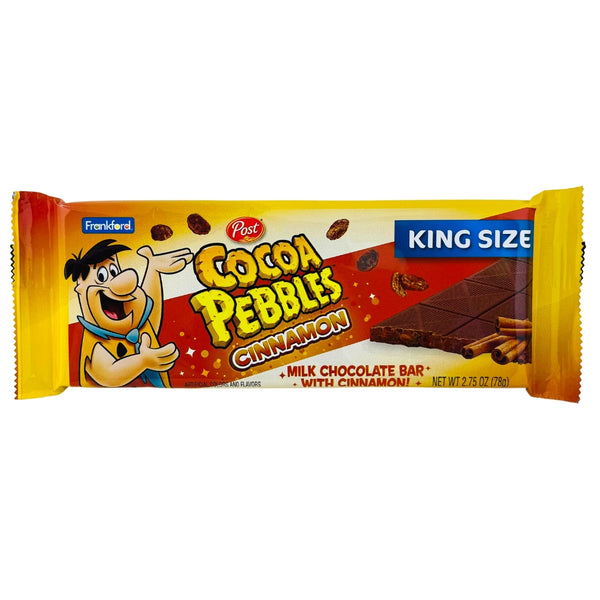 Cocoa Pebbles Milk Chocolate Bar w Cinnamon King Size 2.75oz - 18 Pack