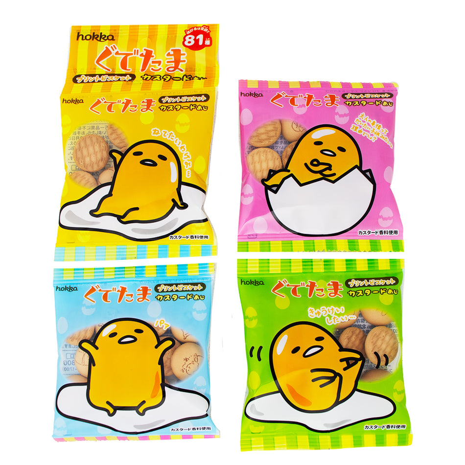 Hokuriku Gudetama Custard Biscuits 4 Pack (Japan) - 56g - 16 Pack