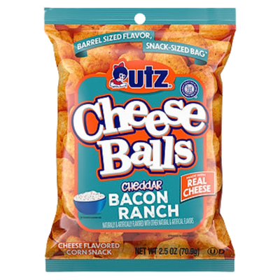 UTZ Cheese Balls Bacon Ranch 2.5oz - 5 Pack