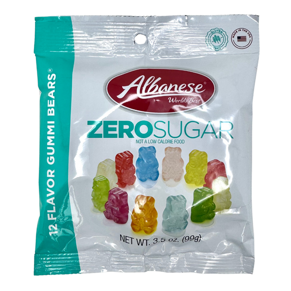 Albanese 12 Flavor Gummi Bears Zero Sugar 3.5oz - 12 Pack