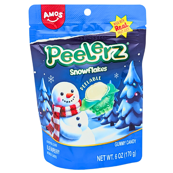 Amos Peelerz Snowflakes Holiday Gummy 6oz - 12 Pack