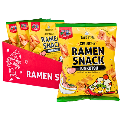 Baby Star Crunchy Ramen Snack Tonkotsu Wide 70g - 6 Pack