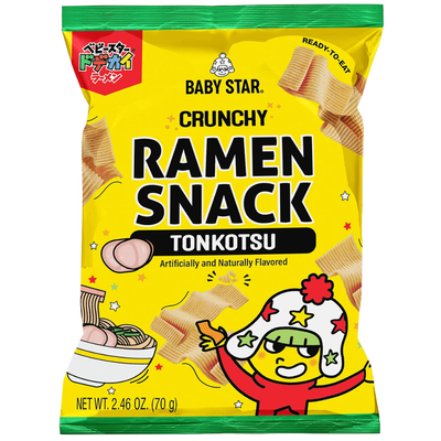Baby Star Crunchy Ramen Snack Tonkotsu Wide 70g - 6 Pack