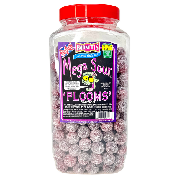 Barnetts Mega Sour Plooms 3kg - 1 Tub
