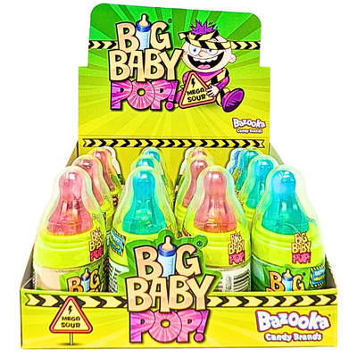 Bazooka Big Baby Pop Mega Sour 32g (UK) - 12 Pack