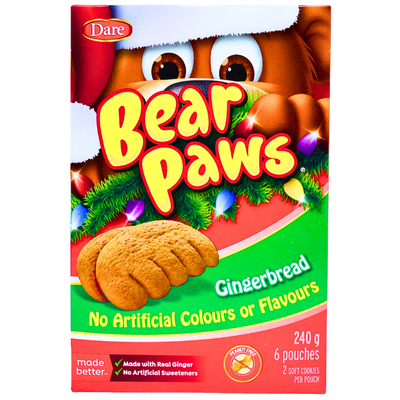Bear Paws Gingerbread Cookies 240g - 12 Pack