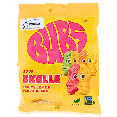 Bubs Sour Skull Fruity Lemon Mix 90g (Sweden) - 16 Pack