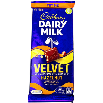 Cadbury Dairy Milk Velvet Hazelnut (Australia) 150g