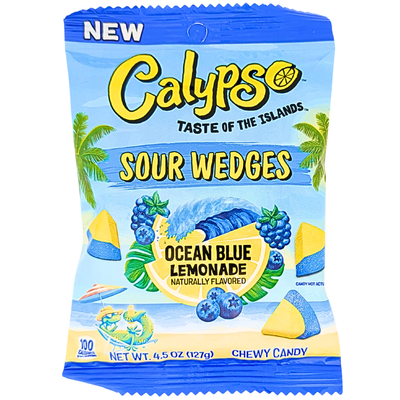 Calypso Sour Wedges Ocean Blue Lemonade 4.5oz - 12 Pack
