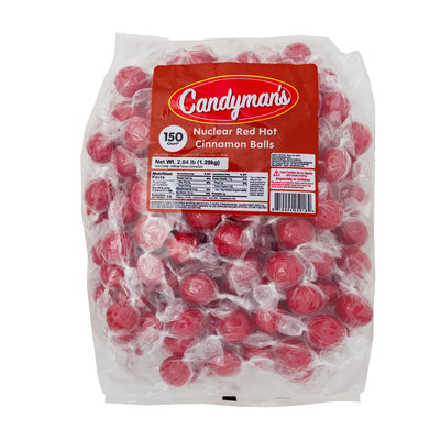 Candyman's Nuclear Red Hot Cinnamon Balls (UK) 150 pieces 1.29kg Nutrition Facts Ingredients - Atomic Fireball