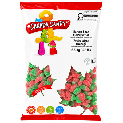 CCC Savage Sour Strawberries Gummy Candy 2.5kg - 1 Bag