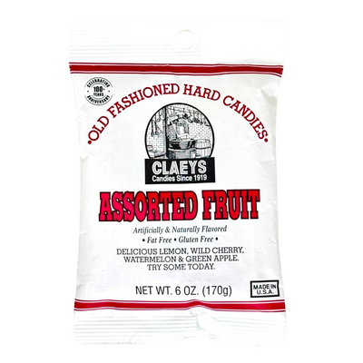 Claeys Assorted Fruit Old Fashioned Hard Candies 6oz - 24 Pack
