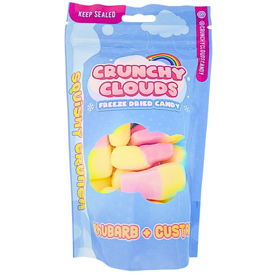 Crunchy Clouds Squashies Rhubarb & Custard 50g (UK) - 10 Pack