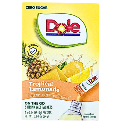 Dole Singles To Go Zero Sugar - Tropical Lemonade 24g - 12 Pack