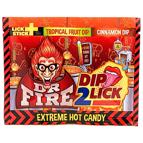 Dr. Fire Dip 2 Lick Hot Candy 18g - 24 Pack