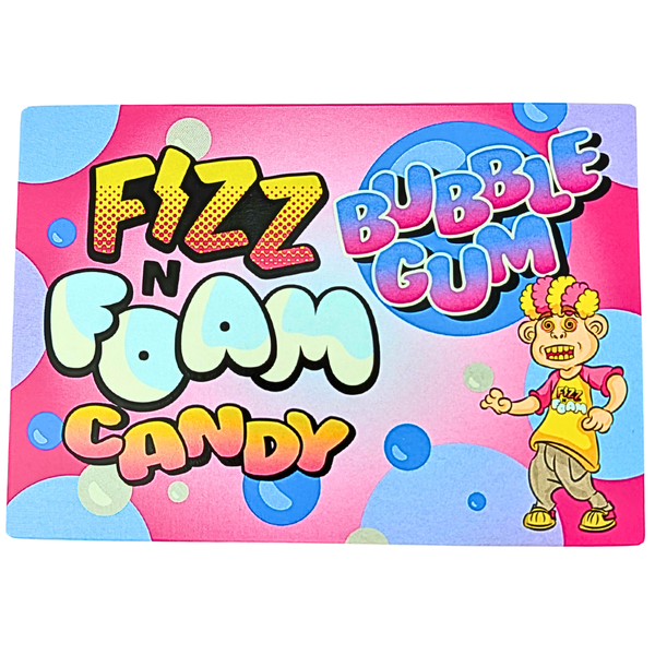 Fizz N Foam Candy Bubble Gum Flavour 100g (UK) - 12 Pack