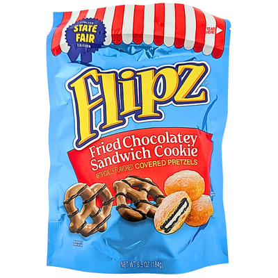 Flipz Fried Chocolatey Sandwich Cookie Pretzels 6.5oz - 8 Pack