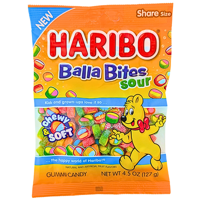 Haribo Balla Bites Sour 4.5oz - 12 Pack