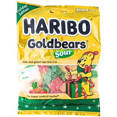 Haribo Sour Goldbears Holiday Edition 4oz - 12 Pack