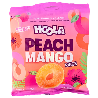 Hoola Peach Mango Rings 6oz - 8 Pack