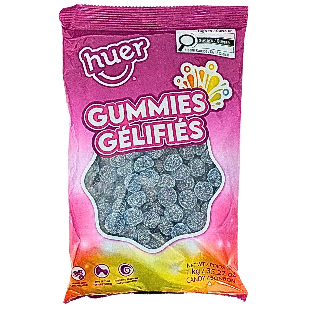 Huer Sour Blue Razzberries Gummies | iWholesaleCandy.ca