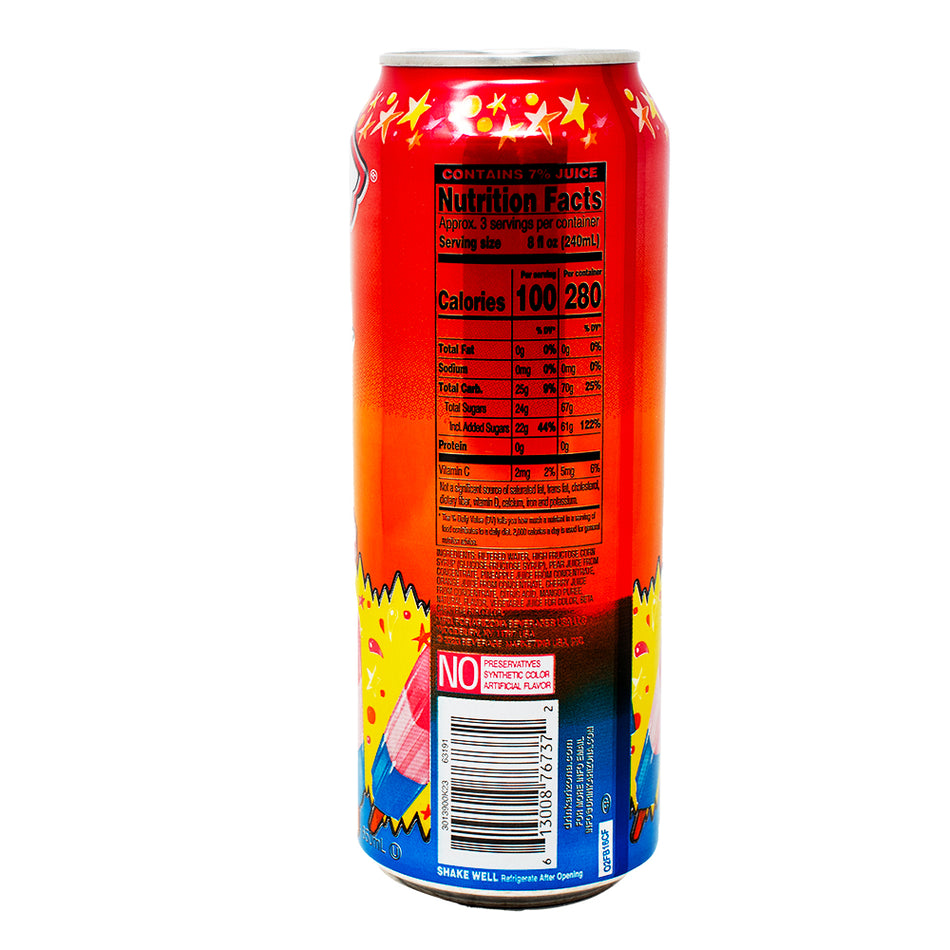 Arizona Tropical ChillZicle 650mL - 24 Pack  Nutrition Facts Ingredients