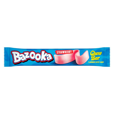 Bazooka Strawberry Chew Bars (UK) 14g - 60 Pack - Bazooka candy - british candy -chewy candy
