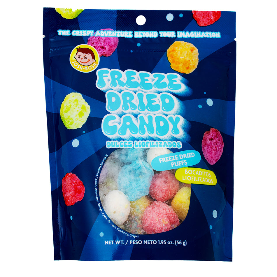 Josh Bosh Freeze Dried Candy Puffs Assorted Fruits 1.95oz - 24 Pack
