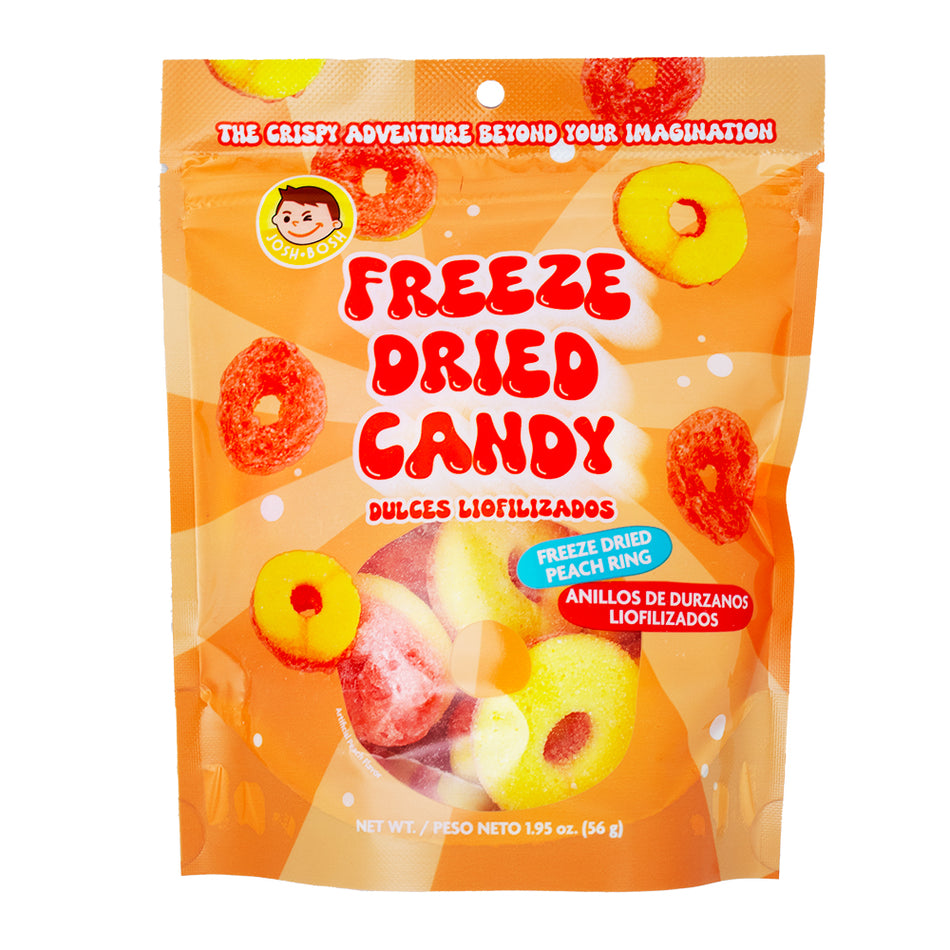 Josh Bosh Freeze Dried Candy Peach Rings 1.95oz - 24 Pack