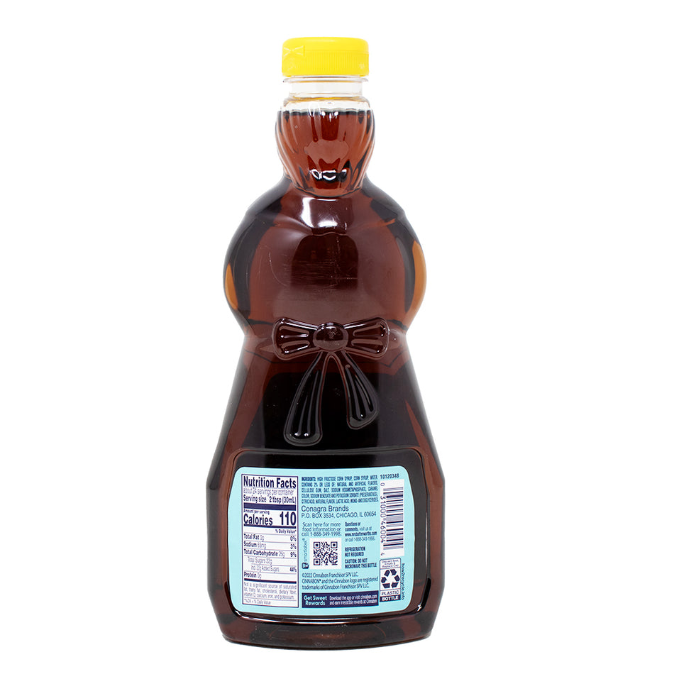 Mrs.Butterworths Cinnabon Syrup 710mL - 1 Pack  Nutrition Facts Ingredients