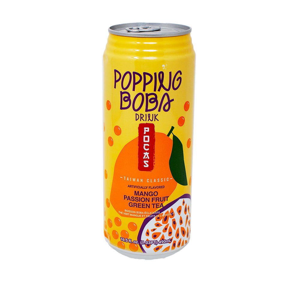 Popping Boba Mango Passion Fruit Green Tea Drink 16.5oz - 24 Pack
