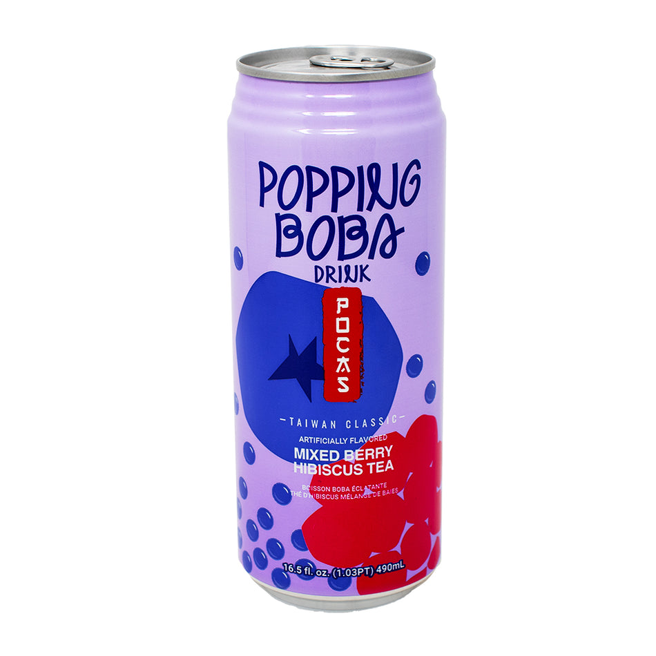 Popping Boba Mixed berry Hibiscus Tea Drink 16.5oz - 24 Pack