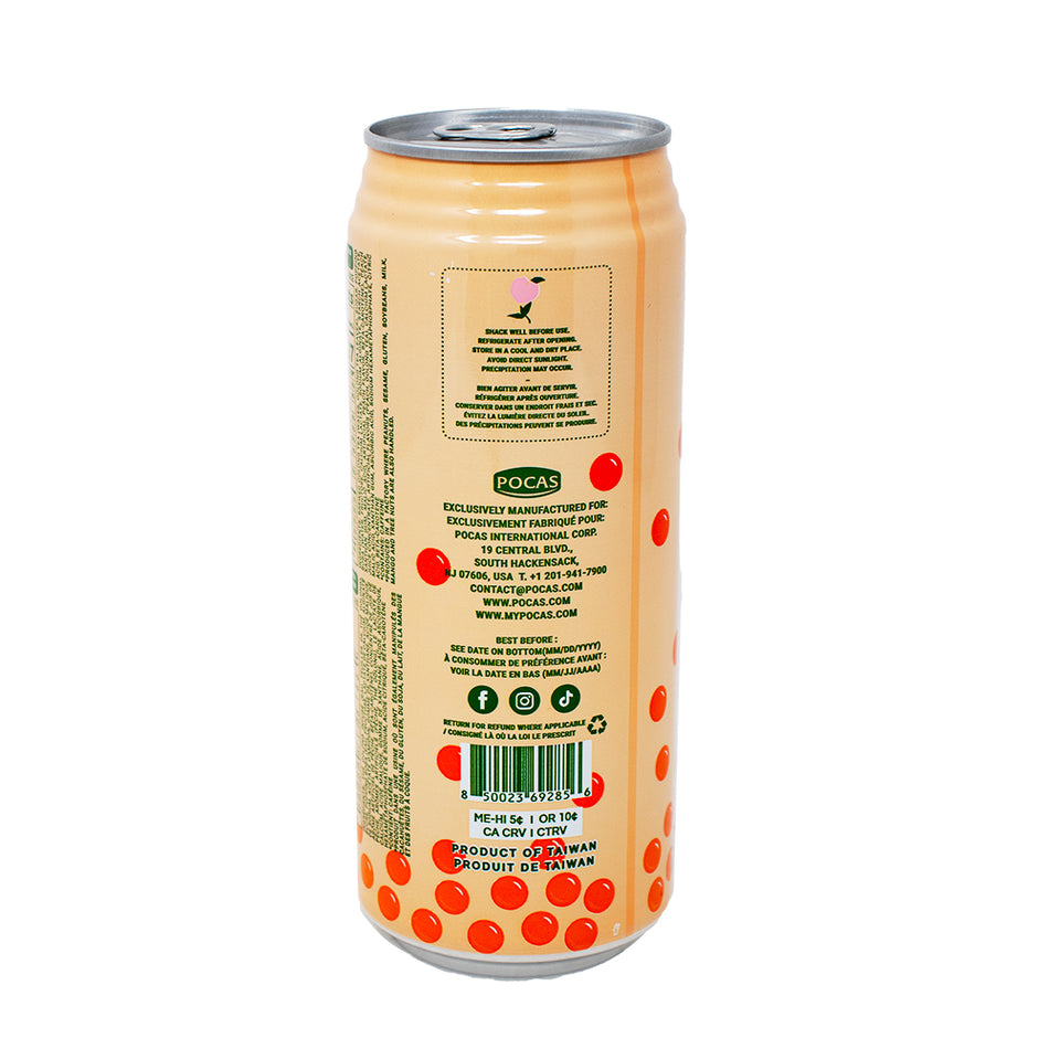 Popping Boba Peach Oolong Tea Drink 16.5oz - 24 Pack