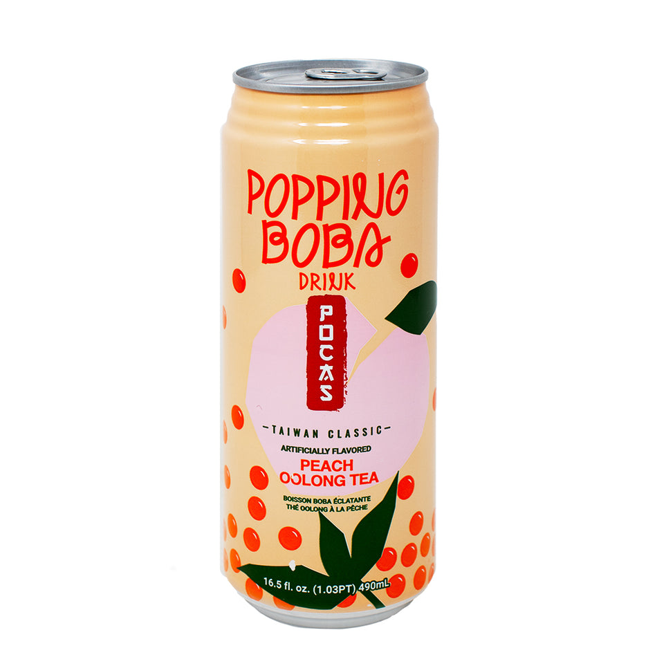 Popping Boba Peach Oolong Tea Drink 16.5oz - 24 Pack