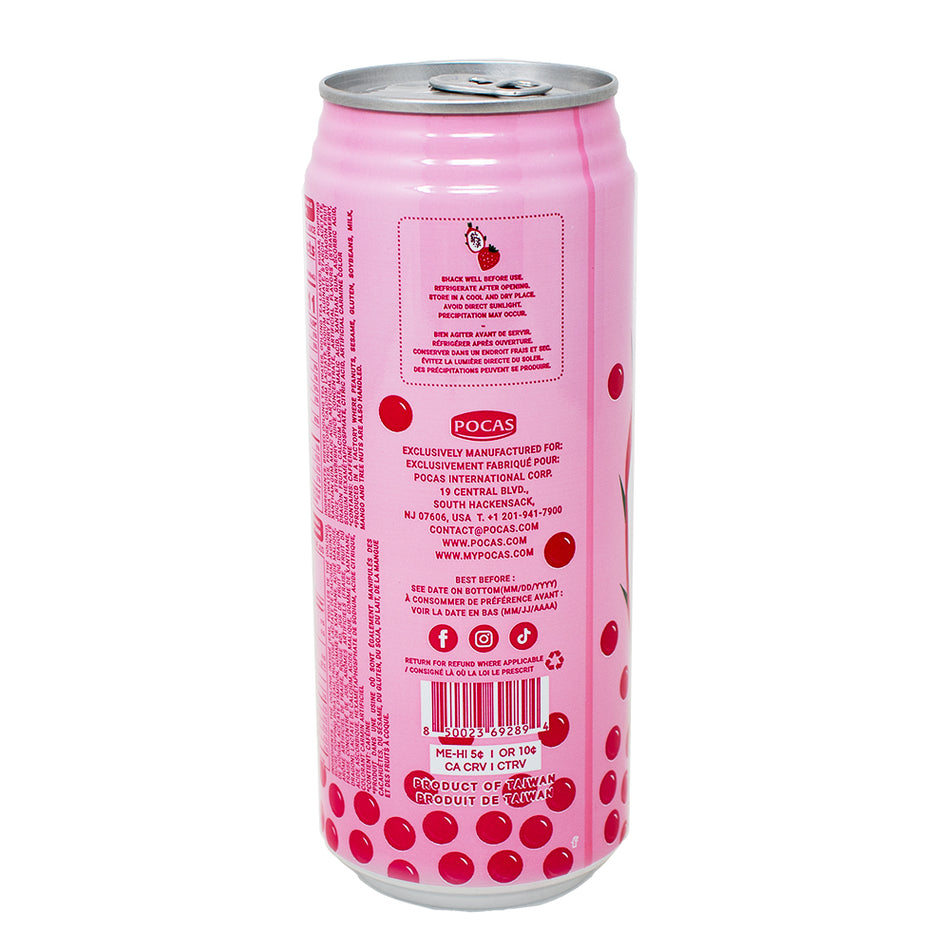 Popping Boba Strawberry Dragon Oolong Drink - 16.05oz - 24 Pack  Nutrition Facts Ingredients