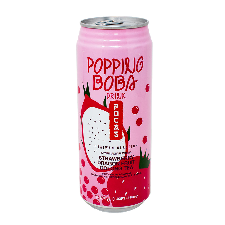 Popping Boba Strawberry Dragon Oolong Drink - 16.05oz - 24 Pack
