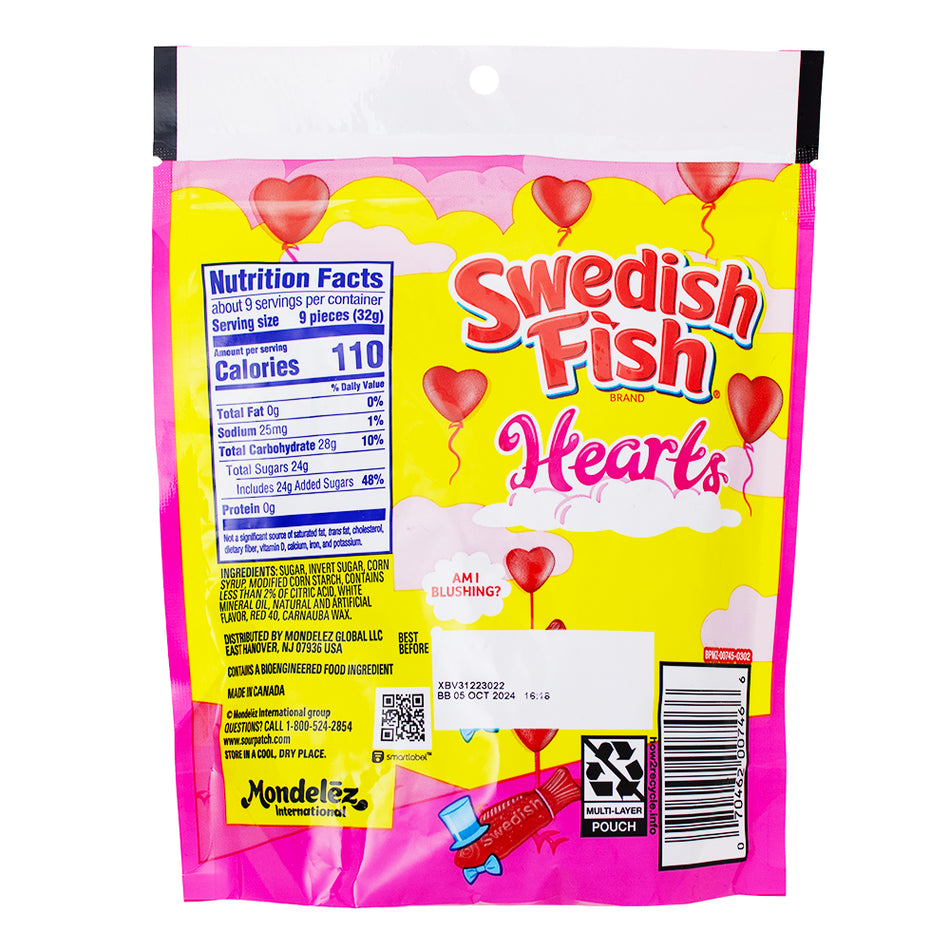 Swedish Fish Hearts - 10oz - 6 Pack Nutrition Facts Ingredients