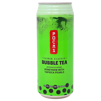 Pocas Bubble Tea with Tapioca Pearls Honeydew 16.5oz-24 Pack