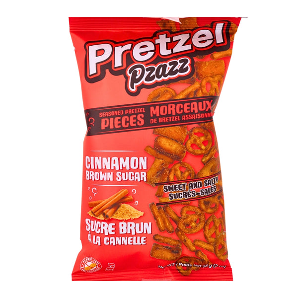 Pretzel Pzazz Cinnamon Brown Sugar 56g - Pack - Pretzel Pzazz - Pretzel Pzazz Cinnamon Brown Sugar - Sweet and Salty Snacks - Savoury Snacks