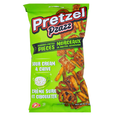 Pretzel Pzazz Sour Cream 56g - Pack - Snack - Candy Store - Pretzel Pzazz Sour Cream & Chive - Pretzel Snack - Pretzels - Pretzel Pzazz
