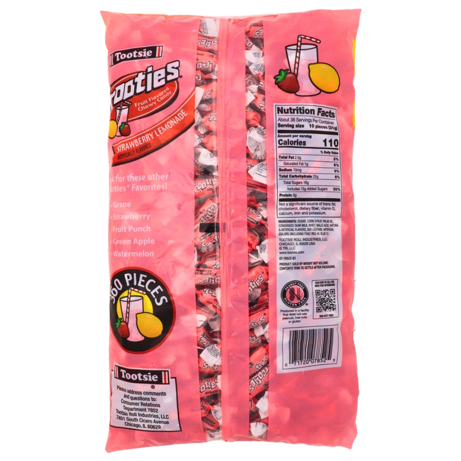 Tootsie Roll Frooties Strawberry Lemonade Candy 360 Pieces - 1 Bag Nutrition Facts - Ingredients