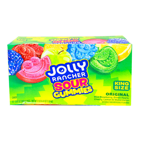 Jolly Rancher Gummies Sours King Size 3.87oz - 12 Pack - Gummy Candy - Sour Candy