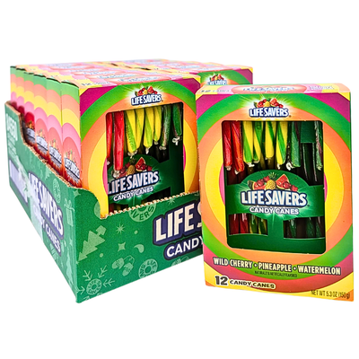 Lifesavers Candy Canes Fruit Variety 12 Pieces - 12 Pack