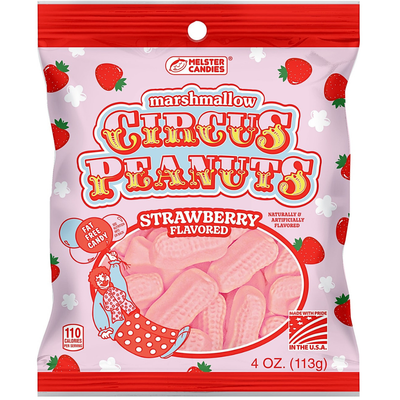 Marshmallow Circus Peanuts Strawberry 4oz - 12 Pack