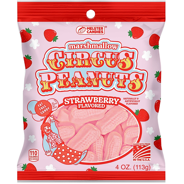 Marshmallow Circus Peanuts Strawberry 4oz - 12 Pack