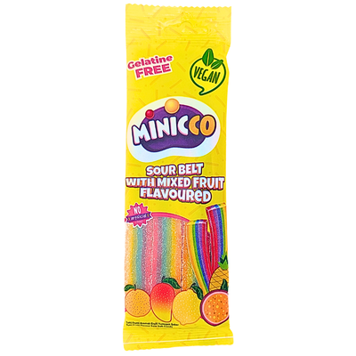 Minicco Sour Belt Mixed Fruit 75g (Turkey) - 12 Pack
