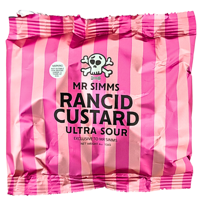 Mr Simms Rancid Custard Ultra Sour 100g (UK) - 24 Pack