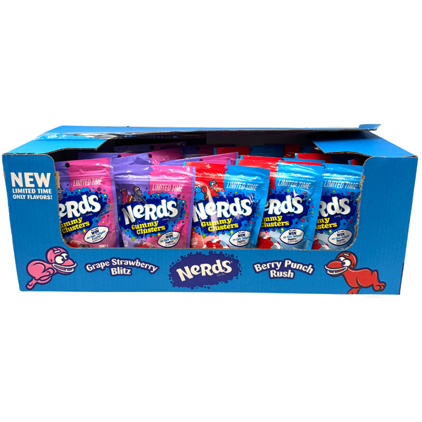 Nerds Gummy Clusters Grape Strawberry Blitz/ Berry Punch Rush 8oz - 20 Pack