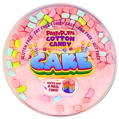 PartyPuffs Cotton Candy Cake Tub 4.2oz - 6 Tubs